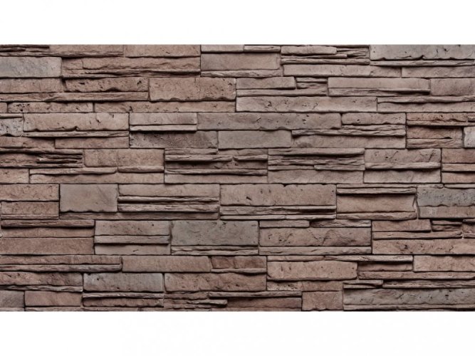 Betonový obklad, Z BETONU, KENYA 2, středně hnědá, 533 x 120 mm, tloušťka 16-33 mm, 0.40 m2