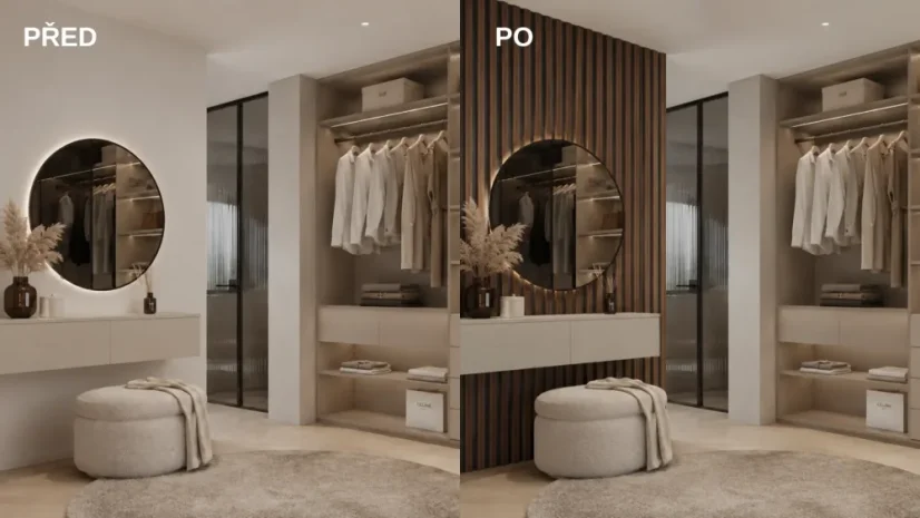 Akustický panel - ORECH, MDF + FÓLIA FINISH 3D, SIVÝ akustický podklad FILC, 300 x 2750 mm
