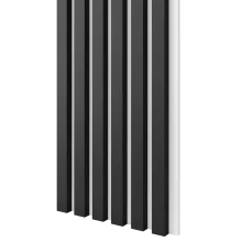 Dřevěné lamely ÚZKÉ na BÍLÉ desce (MDF), ČERNÁ MATNÁ, FINISH FOLIE, 24 x 300 x 2750 mm (0,825 m2)
