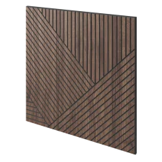 Lamelový panel GRANADA - DÝHA Z AMERICKÉHO OŘECHU, 600 x 600 mm, ČERNÝ MDF PANEL