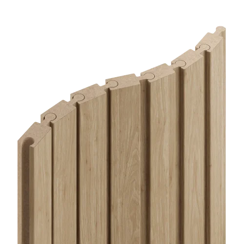 Lamely Puzzle, DUB PŘÍRODNÍ, obložení zakřivených a oblých stěn, 46 x 18 x 2750 mm