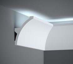 Stropní LED osvětlovací lišta, NEPŘÍMÉ OSVĚTLENÍ, tvrdý plast ProFoam® (polyuretan), základní bílý nátěr (přetíratelný), 140 x 106 x 2000 mm Stropní LED osvětlovací lišta, NEPŘÍMÉ OSVĚTLENÍ, tvrdý plast ProFoam® (polyuretan), základní bílý nátěr (přetíratelný), 140 x 106 x 2000 mm