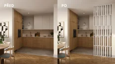 Dělící příčka JAPANDI, 520-2720 x 1800-2750 mm, (MDF), BÍLÁ MATNÁ