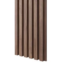 Dřevěné lamely ÚZKÉ na DÝHOVANÉ desce (MDF), OŘECH DÝHA, 24 x 300 x 2750 mm (0,825 m2)