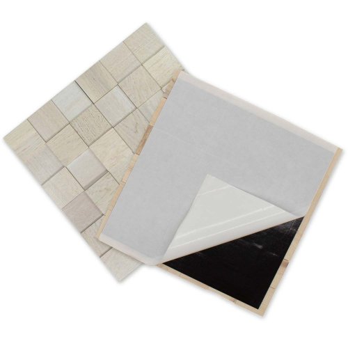 DUB ARKTICKÝ 50, samolepící panel 300 x 300 (0,09 m²) - dřevěná mozaika 3D - Povrchová úprava: Broušený - olejovaný, Balení: NA SAMOLEPÍCÍM PODKLADU