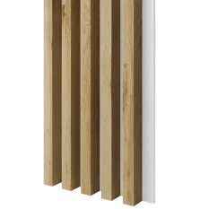 Dřevěné lamely ŠIROKÉ na BÍLÉ desce (MDF), DUB WOTAN, 46 x 300 x 2750 mm (0,825 m2)
