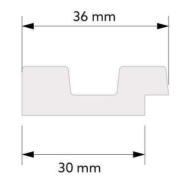 Koncový profil pre vodotesný lamelový panel (päť lamiel) - ľavý - 270 x 36 x 12 mm - DUB SVETLÝ