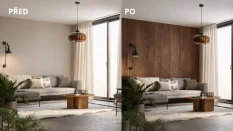 Velkoformátový lamelový panel BORMLA - DÝHA Z AMERICKÉHO OŘECHU, 600 x 2750 x 11 mm, ČERNÝ MDF PANEL