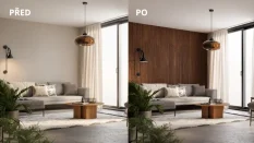 Velkoformátový lamelový panel OSAKA - DÝHA Z AMERICKÉHO OŘECHU, 600 x 2750 x 11 mm, ČERNÝ MDF PANEL