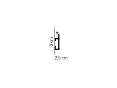 LED osvetľovacia lišta – PREMIUM - na stenu, strop i sokl - NEPRIAME OSVETLENIE, tvrdý plast PolyForce (HD Polymer), kvalitný biely lak (finálny povrch), 80 x 25 x 2000 mm