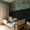 LINEA SLIM 3 dřevěné lamely na desce - botanic | černá, 2650 x 150 x 30 mm