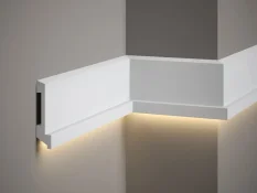 Stropná LED osvetľovacia lišta, NEPRIAME OSVETLENIE, tvrdý plast PolyForce (HD Polymer), základný biely náter (pretierateľný), 110 x 27 x 2000 mm