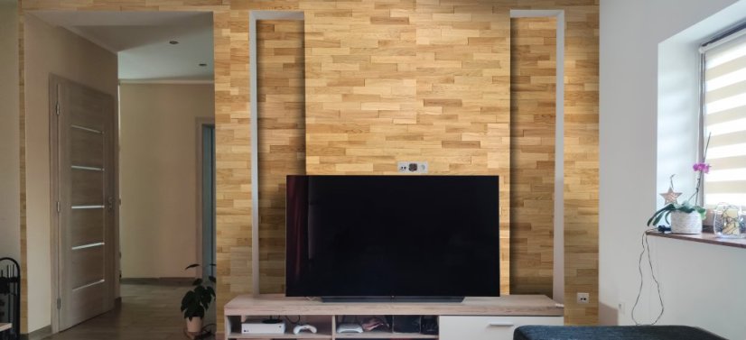 DUB PŘÍRODNÍ 200 (200 x 50 mm) - dřevěný obklad, lamela 3D - Povrchová úprava: Broušený - olejovaný