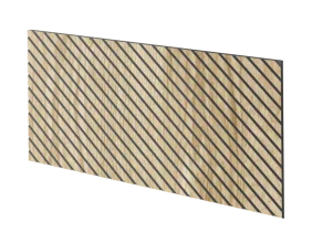 Lamelový panel DALEN - DUBOVÁ DYHA, 600 x 300 mm, ČIERNY MDF PANEL