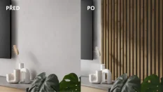 ATYPICKÝ PRODUKT - Akustický panel - DUB WOTAN, MDF + FOLIE FINISH 3D, ČERNÝ akustický podklad FILC, 300 x 2461 mm