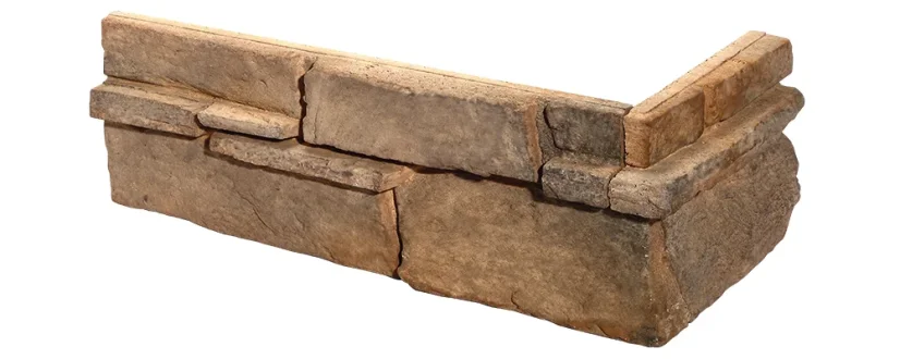 Betonový obklad, ROH, Z BETONU, GRENADA 3 - mocca, hnědá, 325 x 150 mm, tloušťka 22-38 mm, 0.28 m2