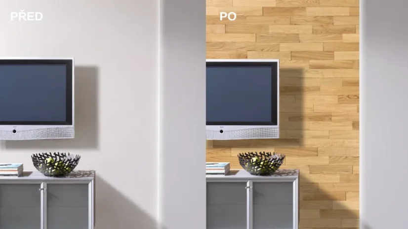 DUB PŘÍRODNÍ 400 (400 x 80 mm) - dřevěný obklad, lamela 3D - Povrchová úprava: Broušený - olejovaný