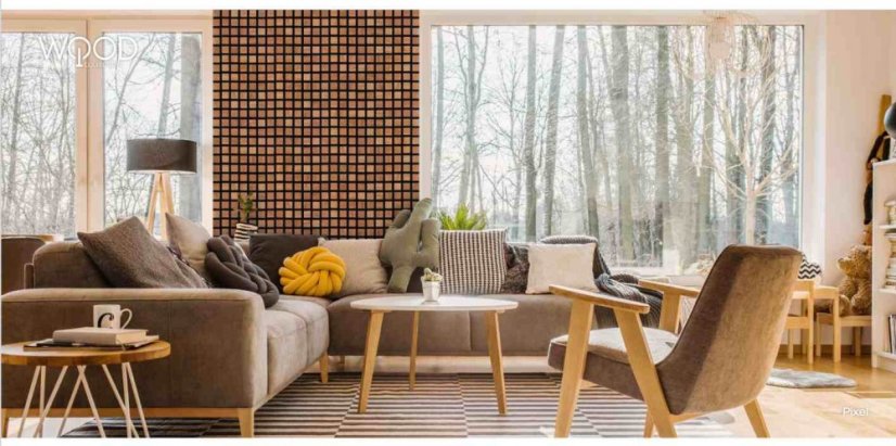 VZOREK - PIXEL - dřevěný obkladový panel na stěnu - rozměr vzorku: 130 x 190 mm