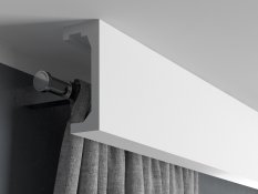 Garnýžová LED osvětlovací lišta, NEPŘÍMÉ OSVĚTLENÍ, tvrdý plast PolyForce (HD Polymer), základní bílý nátěr (přetíratelný), 120 x 50 x 2400 mm Garnýžová LED osvětlovací lišta, NEPŘÍMÉ OSVĚTLENÍ, tvrdý plast PolyForce (HD Polymer), základní bílý nátěr (přetíratelný), 120 x 50 x 2400 mm