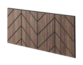 Lamelový panel VERSANNE - DÝHA Z AMERICKÉHO OŘECHU, 600 x 300 mm, ČERNÝ MDF PANEL