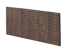 Lamelový panel SEGOVIA - DÝHA Z AMERICKÉHO OŘECHU, 600 x 300 mm, ČERNÝ MDF PANEL