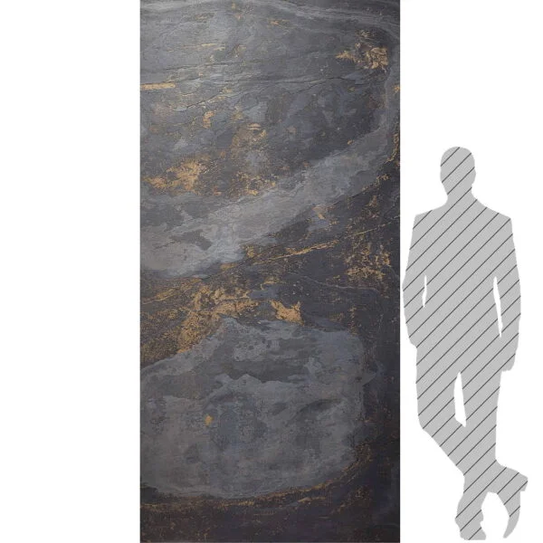Kamenná dýha - Black Slate Gold, 1220 x 2440 x 3 mm