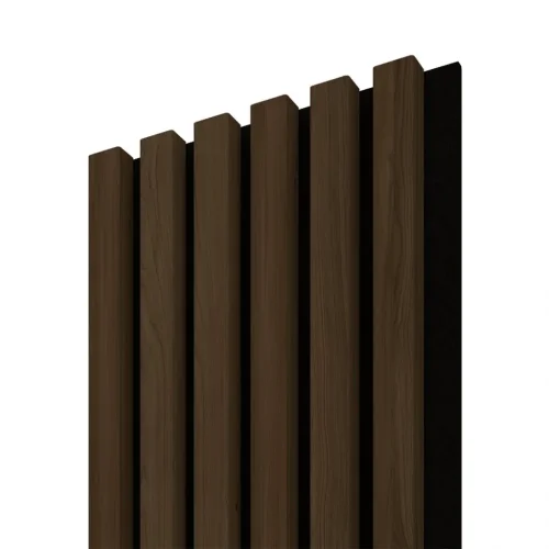Akustický panel ACOUSTIC LINE - ezotica | černá, 2650 x 245 x 22 mm, lamely MDF + FINISH FOLIE, akustický podklad FILC