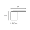 LINEA 1 drevená lamela na doske - biela | dub, 2750 x 64 x 40 mm