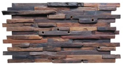 Drevená lodná mozaika - obkladový panel 600 x 300 x 6 - 12 mm (0,18 m²)