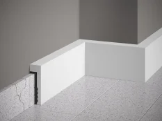 Podlahová lišta – HLADKÁ, tvrdý plast PolyForce (HD Polymer), základní bílý nátěr (přetíratelný), 101 x 23 x 2000 mm