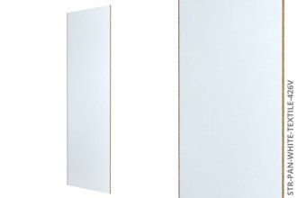Systémový obkladový panel - TEXTILOVÁ BÍLÁ 426 V, dřevotřísková deska, PVC finish fólie, 12 x 600 x 2800 mm