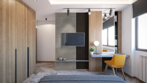 Realizace dřevěných lamel LINEA 1 v kreativním podání černá/dub