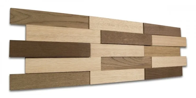 H MINI WOOD, DUB MIX FARIEB, 5 radov, brúsené lamely - balenie obsahuje 2 kusy panelov (650 x 190 mm)