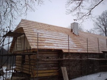 Skanzen, Vysoký Clumec, první etapa, dřevěný šindel, 2010