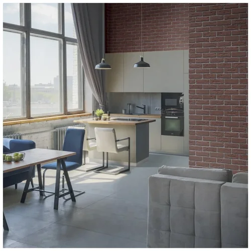Cihlový obklad, Z BETONU, ARUBA 1 , červená, 65 x 210 mm, tloušťka 12-16 mm, 0.59 m2
