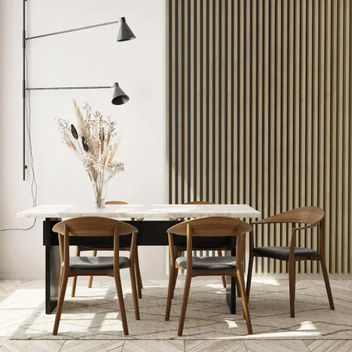 LINEA 1 drevená lamela na doske - dub| čierna, 2750 x 64 x 40 mm