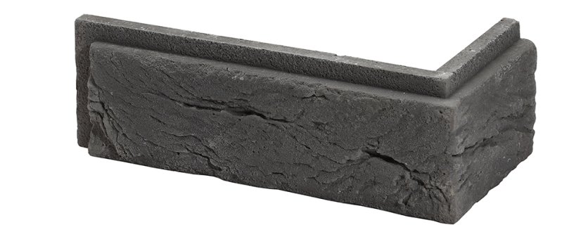 Cihlový obklad, ROH, Z BETONU, BOSTON 1 - grey, tmavě šedá, 90 x 200 mm, tloušťka 8-21 mm, 0.87 bm