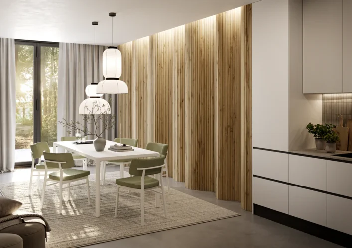 Lamely Puzzle, DUB WOTAN, obložení zakřivených a oblých stěn, 46 x 18 x 2750 mm