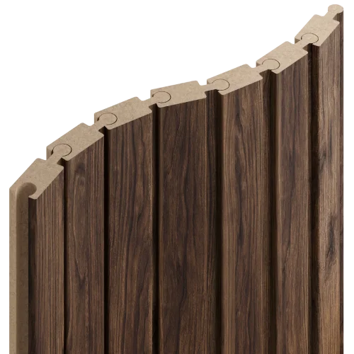 Lamely Puzzle, OŘECH, obložení zakřivených a oblých stěn, 46 x 18 x 2750 mm