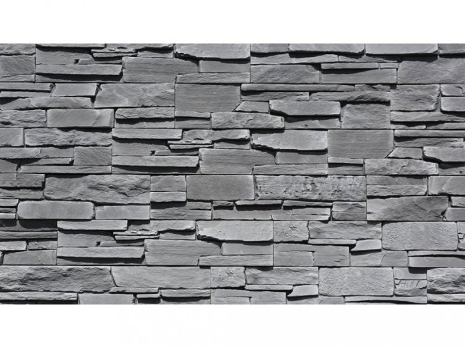 Betonový obklad, Z BETONU, GRENADA 5 - graphite, středně šedá, 550 x 117 mm, tloušťka 22-38 mm, 0.32 m2