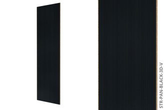Systémový obkladový panel - ČERNÁ 3D, dřevotřísková deska, PVC finish fólie, 12 x 600 x 2800 mm