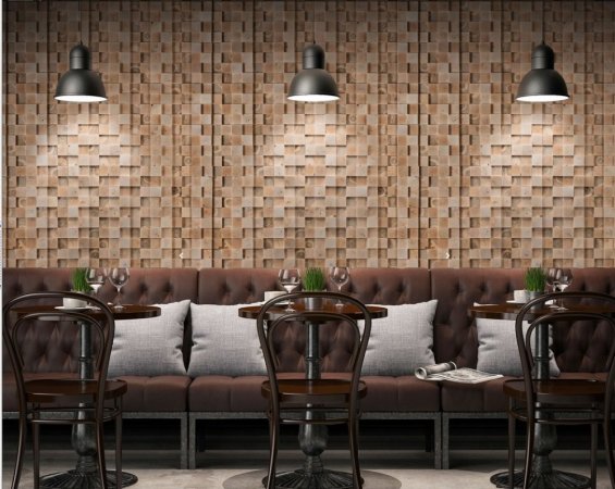 Dřevěné panely do restaurace