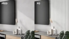 Akustický panel - BIELY, MDF + FÓLIA FINISH, SIVÝ akustický podklad FILC, 300 x 2750 mm