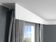 Garnižová LED osvetľovacia lišta, NEPRIAME OSVETLENIE, tvrdý plast PolyForce (HD Polymer), základný biely náter (pretierateľný), 179 x 55 x 2400 mm