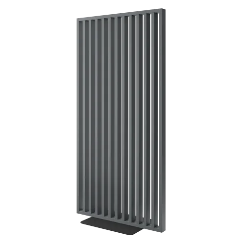 Dělící lamelová stěna s podstavcem - volně stojící, 990 x 2005 mm, (MDF), GRAFIT