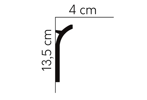 Stropní LED osvětlovací lišta, NEPŘÍMÉ OSVĚTLENÍ, tvrdý plast PolyForce (HD Polymer), základní bílý nátěr (přetíratelný), 135 x 40 x 2000 mm