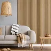 Dřevěné lamely ŠIROKÉ na ČERNÉ desce (MDF), DUB PŘÍRODNÍ, 46 x 300 x 2750 mm (0,825 m2)