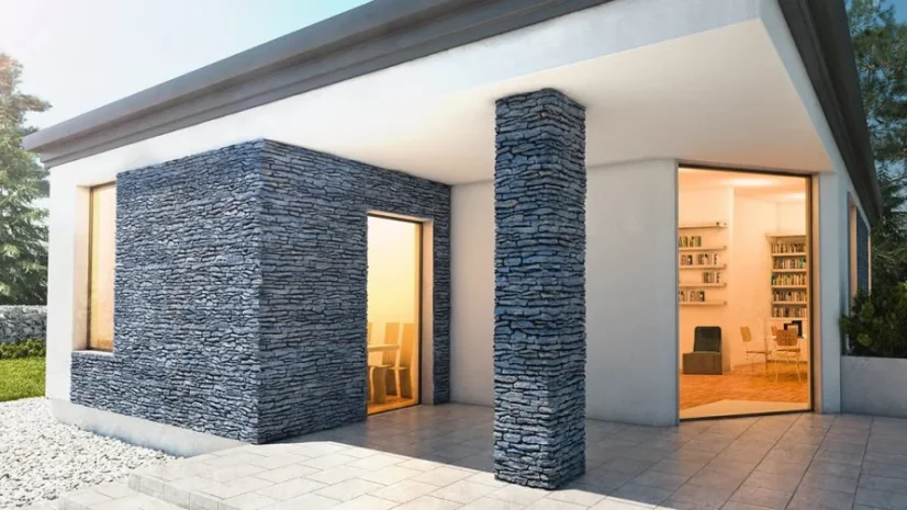 Betónový obklad, Z BETÓNU, CALIFORNIA 2 - grey, sivá, 150 x 550 mm, hrúbka 12-33 mm, 0.5 m2