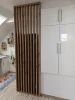 Dělící lamelová stěna - DUB WOTAN, (kompletní sada), MDF + FINISH FOLIE, 29 předpřipravených šířek od 510 do 2750 mm, libovolná výška (maximálně 2750 mm), 70 mm tloušťka příčky - Typ lamel: V úhlu 45° k základně