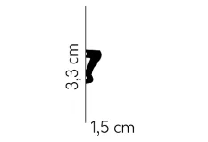 Nástěnná lišta – HLADKÁ, tvrdý plast PolyForce (HD Polymer), základní bílý nátěr (přetíratelný), 33 x 15 x 2000 mm Nástěnná lišta – HLADKÁ, tvrdý plast PolyForce (HD Polymer), základní bílý nátěr (přetíratelný), 33 x 15 x 2000 mm